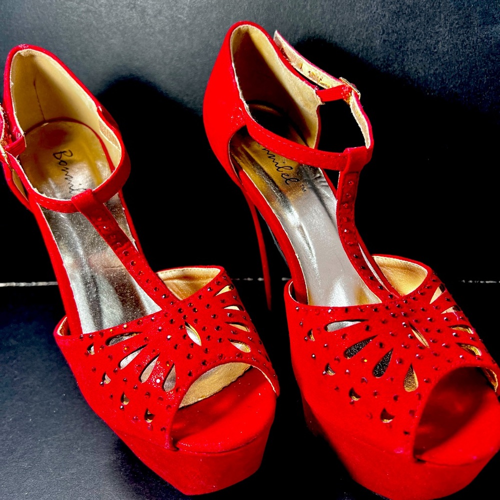 Red Sparkle Pumps By Bonnilel Night Club Sexy Stilletto